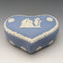 British Vintage Wedgwood Jasperware Heart-shaped Box Holder Pale Blue