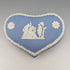 British Vintage Wedgwood Jasperware Heart-shaped Box Holder Pale Blue