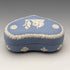 British Vintage Wedgwood Jasperware Heart-shaped Box Holder Pale Blue