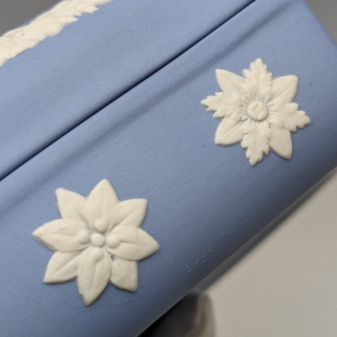 British Vintage Wedgwood Jasperware Heart-shaped Box Holder Pale Blue
