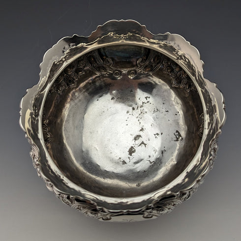 1900年 英国アンティーク 純銀製 ローズ・ボウル 367g Fattorini & Sons