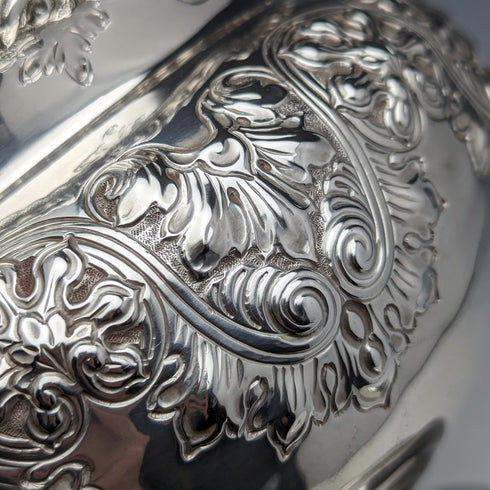 1900年 英国アンティーク 純銀製 ローズ・ボウル 367g Fattorini & Sons