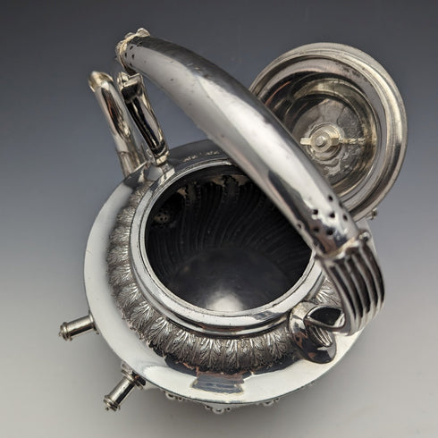 1900年頃 英国アンティーク シルバープレート製 ケトル&バーナースタンドセット Walker & Hall