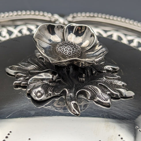 1866年代 英国アンティーク 純銀製 蓋付きバターディッシュ 300g Henry Wilkinson