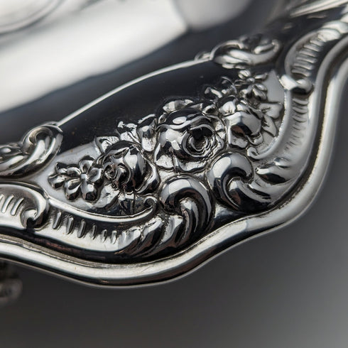 1895年頃 米国アンティーク 純銀製 脚付きディッシュ 215g Gorham