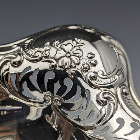 1895年頃 米国アンティーク 純銀製 脚付きディッシュ 215g Gorham