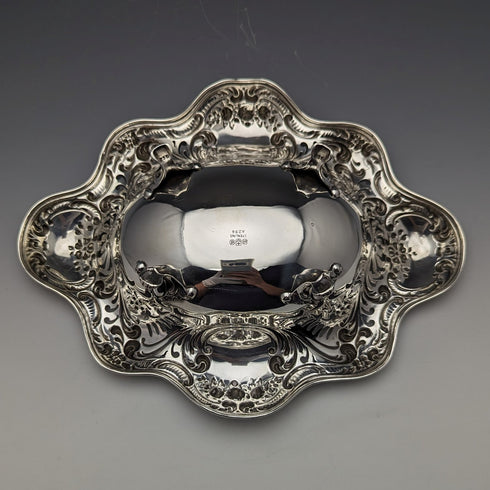 1895年頃 米国アンティーク 純銀製 脚付きディッシュ 215g Gorham