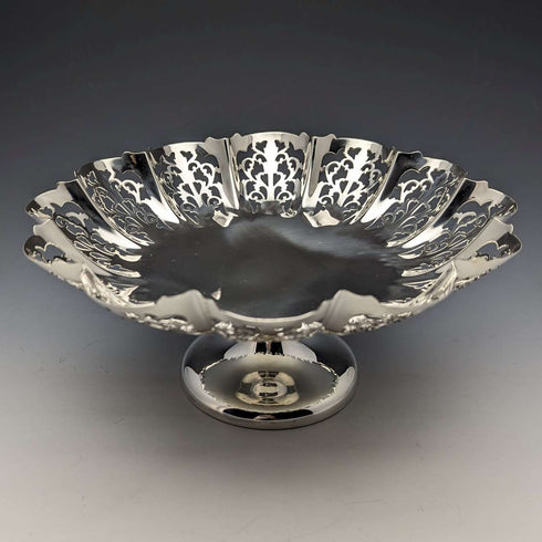 1933 British Vintage Sterling Silver Compote/Tazza 428g Diameter 24cm Viners