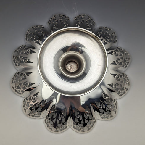 1933年 英国ヴィンテージ 純銀製 コンポート/タッツァ 428g 直径24cm Viners