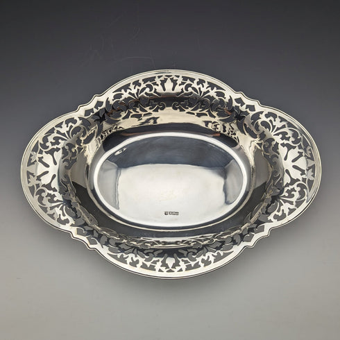 1912年 英国アンティーク 純銀製 ディッシュバスケット 470g Fenton Brothers