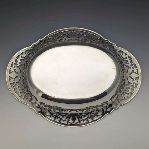1912 British Antique Sterling Silver Dish Basket 470g Fenton Brothers