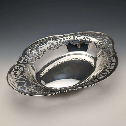 1912 British Antique Sterling Silver Dish Basket 470g Fenton Brothers