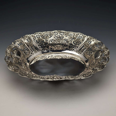 Circa 1900 German Antique 800 Silver Earring Dish 412g