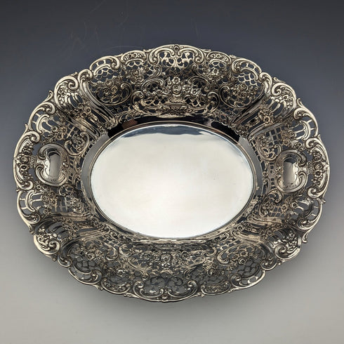 1900年頃 ドイツアンティーク 800シルバー製 ピアスディッシュ 412g