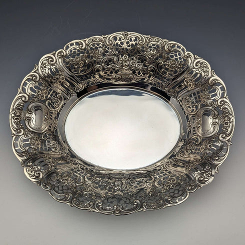 Circa 1900 German Antique 800 Silver Earring Dish 412g