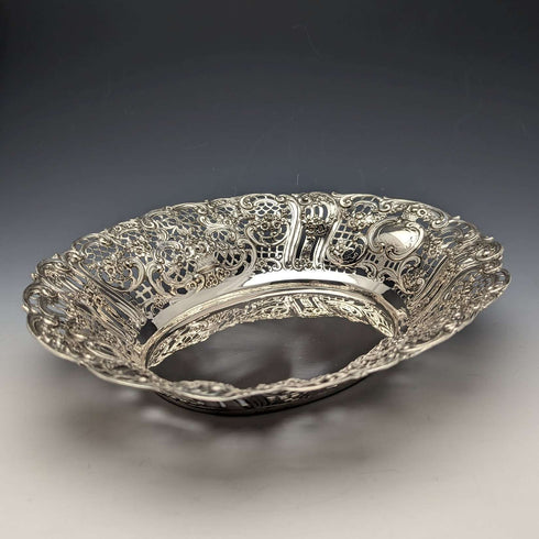 Circa 1900 German Antique 800 Silver Earring Dish 412g