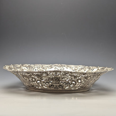 1900年頃 ドイツアンティーク 800シルバー製 ピアスディッシュ 412g