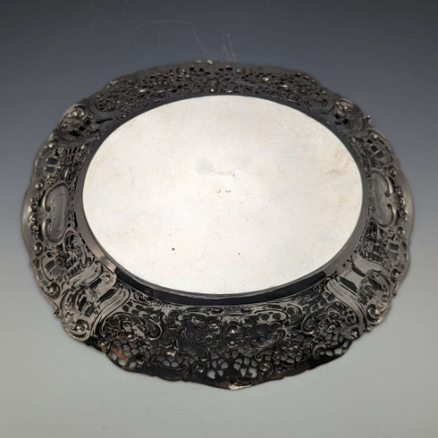 Circa 1900 German Antique 800 Silver Earring Dish 412g