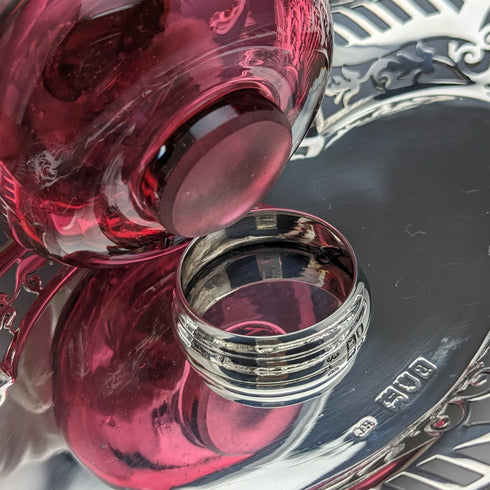 1896 年英國古董純銀墨水瓶和碟子套裝 Sibray,霍爾