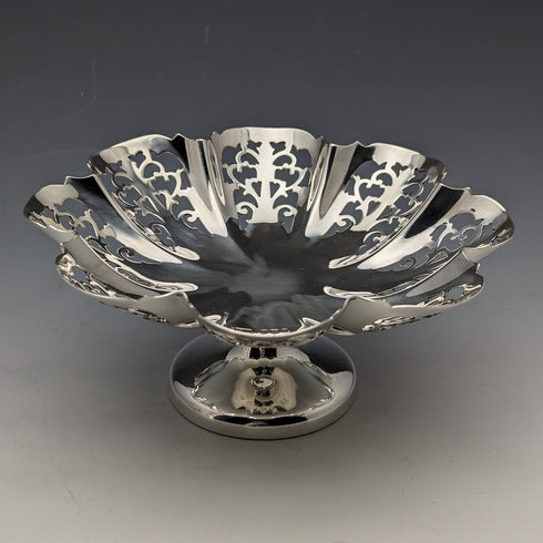 1933 年英國復古純銀蜜餞/Tazza 一對,總計 335 克 Viners