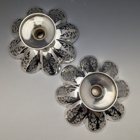 1933 年英國復古純銀蜜餞/Tazza 一對,總計 335 克 Viners