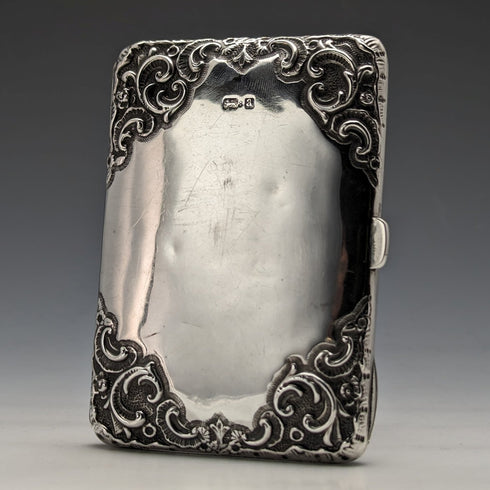 1900年 英国アンティーク 純銀製 両開き型カードケース Walker & Hall