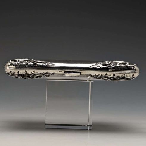 1900 British Antique Sterling Silver Double Door Card Case Walker & Hall