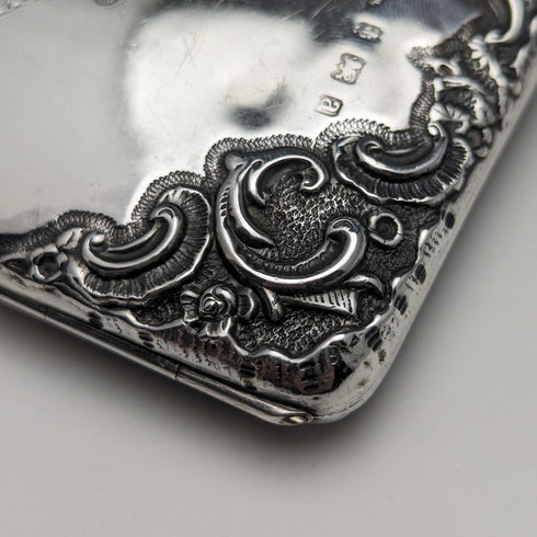 1900年 英国アンティーク 純銀製 両開き型カードケース Walker & Hall