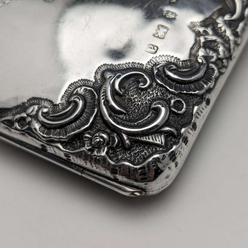 1900 British Antique Sterling Silver Double Door Card Case Walker & Hall