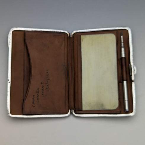 1900年 英国アンティーク 純銀製 両開き型カードケース Walker & Hall