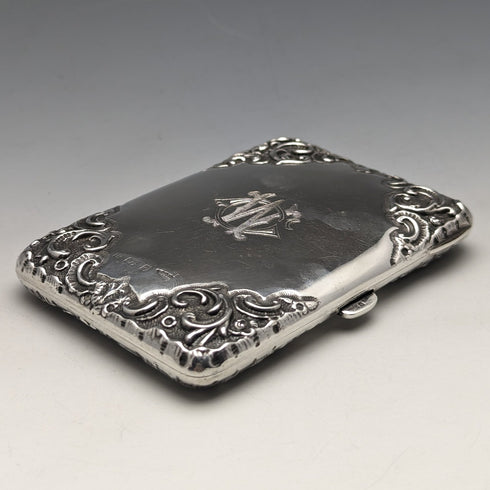 1900年 英国アンティーク 純銀製 両開き型カードケース Walker & Hall