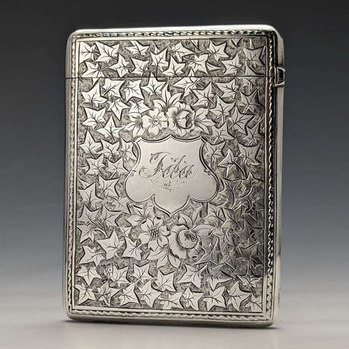 1887年 英国アンティーク 純銀製カードケース 76g George Unite