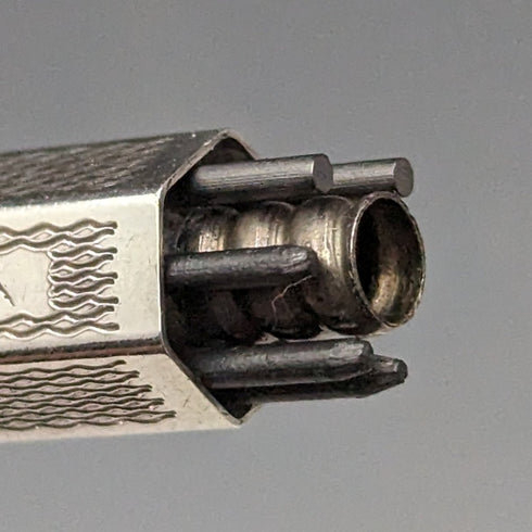 1964 年英國復古 Yard O 紅色六角形純銀推進式迷你鉛筆