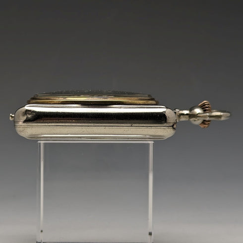 古董 Hebdomas 8 天懷錶方形錶殼,運作良好