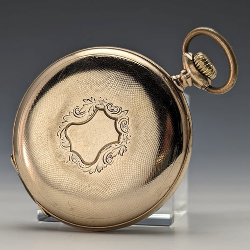 Antique Swiss Modernista Jumping Hour pocket watch works well