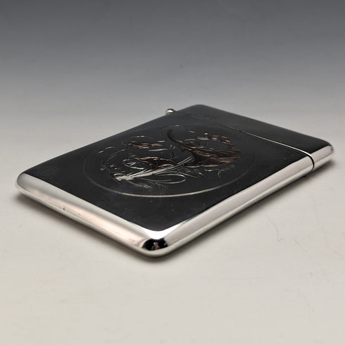 1906年 英国アンティーク 純銀製 アール・ヌーヴォー カードケース 73g William M Hayes