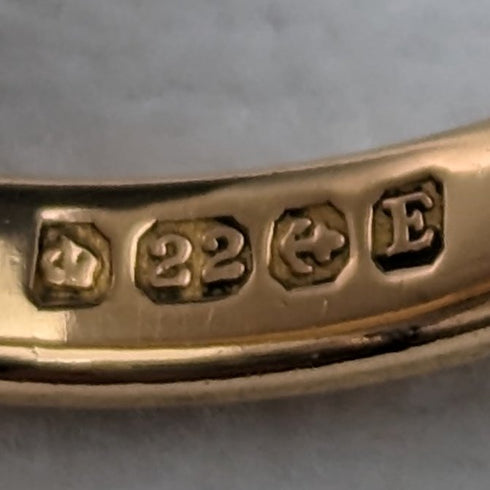 1929 British Vintage Jewelry K22 Gold Ring Charles Green & Son