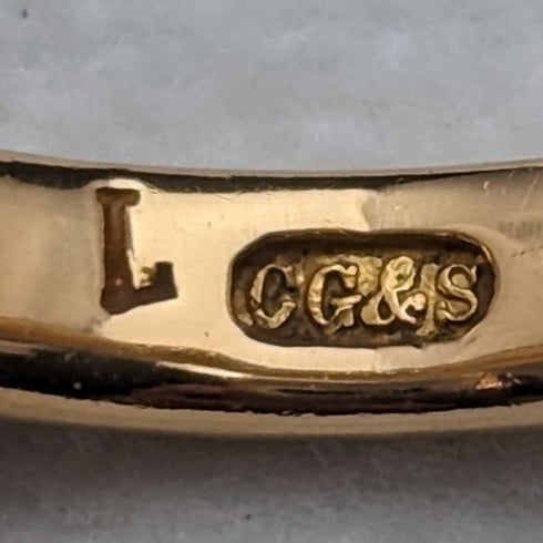 1929 British Vintage Jewelry K22 Gold Ring Charles Green & Son