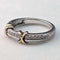 British Vintage Jewelry Mele Diamond & 9ct Gold & Sterling Silver Ring