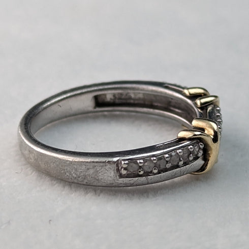 英國復古珠寶米勒鑽石 & 9 克拉金 & 純銀戒指