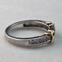 British Vintage Jewelry Mele Diamond & 9ct Gold & Sterling Silver Ring