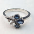 British Vintage Jewelry Blue & White Stone Sterling Silver Ring
