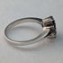 British Vintage Jewelry Blue & White Stone Sterling Silver Ring