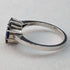 British Vintage Jewelry Blue & White Stone Sterling Silver Ring