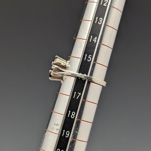 英國復古珠寶藍白石純銀戒指