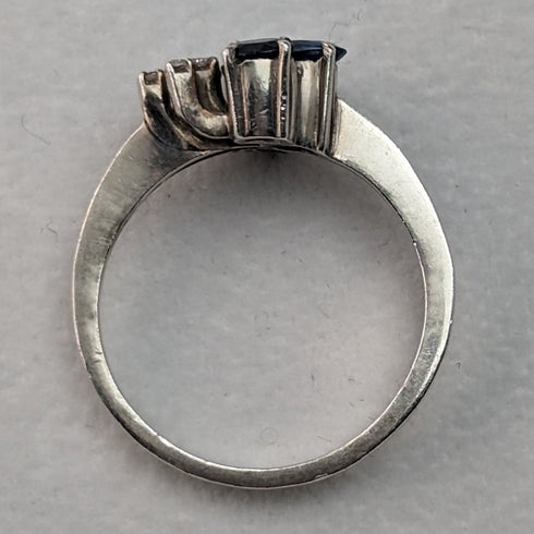 英國復古珠寶藍白石純銀戒指