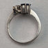 British Vintage Jewelry Blue & White Stone Sterling Silver Ring
