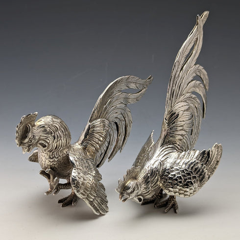 1962 年德國復古純銀鬥雞雕像一對總計 242 克以色列弗里曼