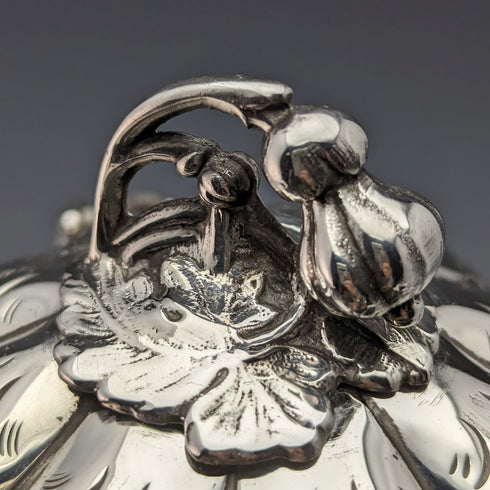 1880年代 英国アンティーク シルバープレート製 クッキージャー George Cutts & Sons