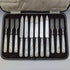 1950's British Vintage White Pearl Handle Cutlery 6 Pair Set with Case Mappin & Webb